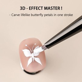 JFIYUOMCI Precision Triangular Nail Brush for Quick Paint Flower, Petal & Butterfly, 3d Flowers Nail Art Brushes - Acrylic & Gel Polish DesignsTools Manicure Pen for DIY & Salon Use - 1pc