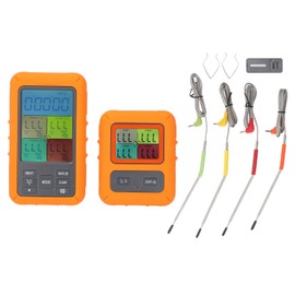 Meat Temperature Probe Smart Wireless LCD Display 4 Probes Grill BBQ Kitchen Cooking Supplies TS‑TP40