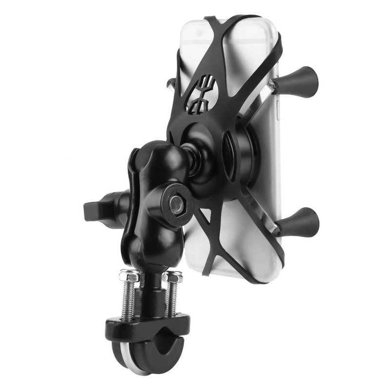 Motorcycle Bike Cell Phone Support 360 Degree Swivel Aluminium Alloy