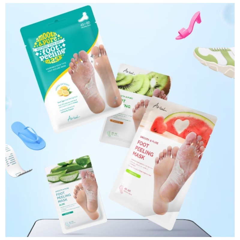 ARIUL Smooth & Pure Foot Peeling Mask 34g*2ea, Type:Rice Nourishing
