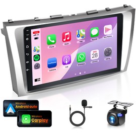 【Built-in GPS Chip】 Radio for Toyota Camry 2006-2011 Car Stereo with Wireless CarPlay Android Auto/9 inch 1080P IPS Touch Screen/Bluetooth/GPS/26UIs/16 EQ/WiFi/SWC/MirrorLink/Backup Camera