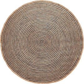 Superior Braided Dyed Jute Handwoven Indoor Area Rug, Jute Floor Decor for Dining Room, Office, Dorm, Kitchen, Entry, Hand-Woven Modern Farmhouse Rugs, 6' Round, Navy Blue