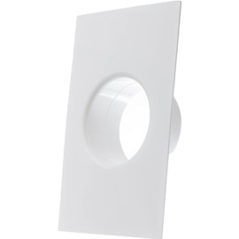 LIRAST Ø 100mm / 4 inch Pipe Connector with Flange - Round Plastic Ducting, White