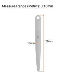 sourcing map 10pcs Feeler Gauge 0.1mm Thickness Gauge 65MN Steel Metric Gap Measuring Tool, Single Blade