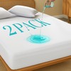 2 Pack Twin Size Premium Waterproof Mattress Protector, Soft Breathable