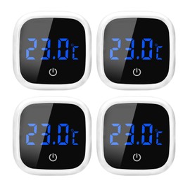 4er Set Aquarium-Thermometer mit Hochpräzisionssensor und LED-Anzeige für Fischbehälter, Süßwasser- und Meerwasser-Aquarien | Mini-Digital Thermometer für Aquarien & Fischbehälter