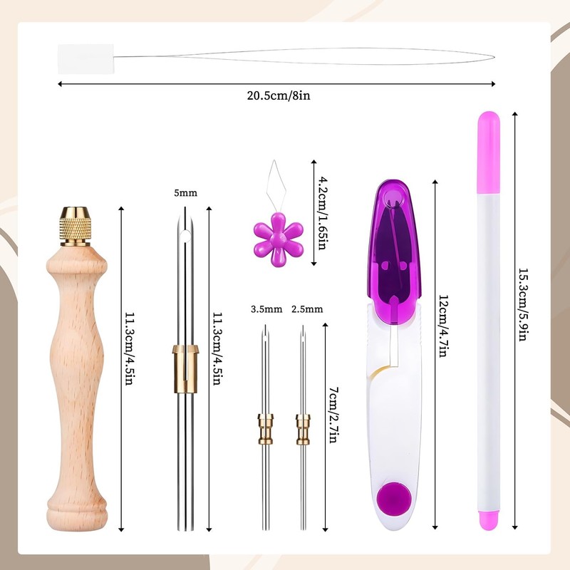 Punch Needle Tool Kit Set - Adjustable Embroidery Punch Needles