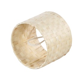 Aspen Creative 50502-6, Drum Clip-On Chandelier Lamp Shade, Natural Palm Leaf, 5" Top x 5" Bottom x 4" Slant Height, Set of 6