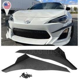 SdeelCase V1 Pair Black ABS Front Bumper Lip Canard Splitter Diffuser For 13-16 Scion FRS
