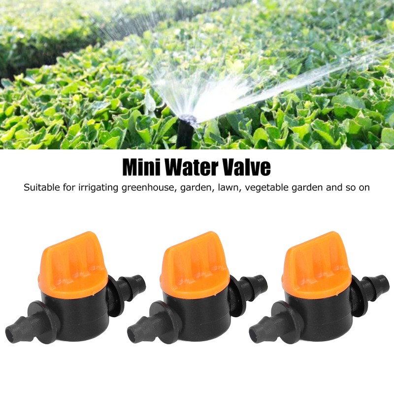 100Pcs 4/7 Barb Valve Irrigation Mini Pipe Water Valve Through