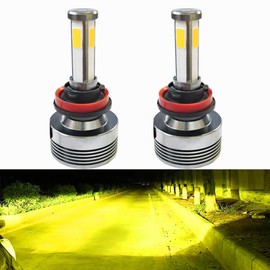 LED Fog Lamp, H8, H9, H11, H16, Hb3, HB4, Fan Included, 4 Sides, Light Emitting, Yellow, 3000k (H8/H9/H11/H16)