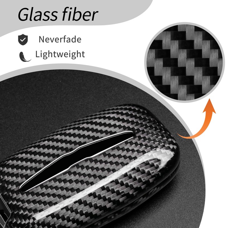 T-carbon Real Glass Fiber Key fob Cover Compatible with Chrysler