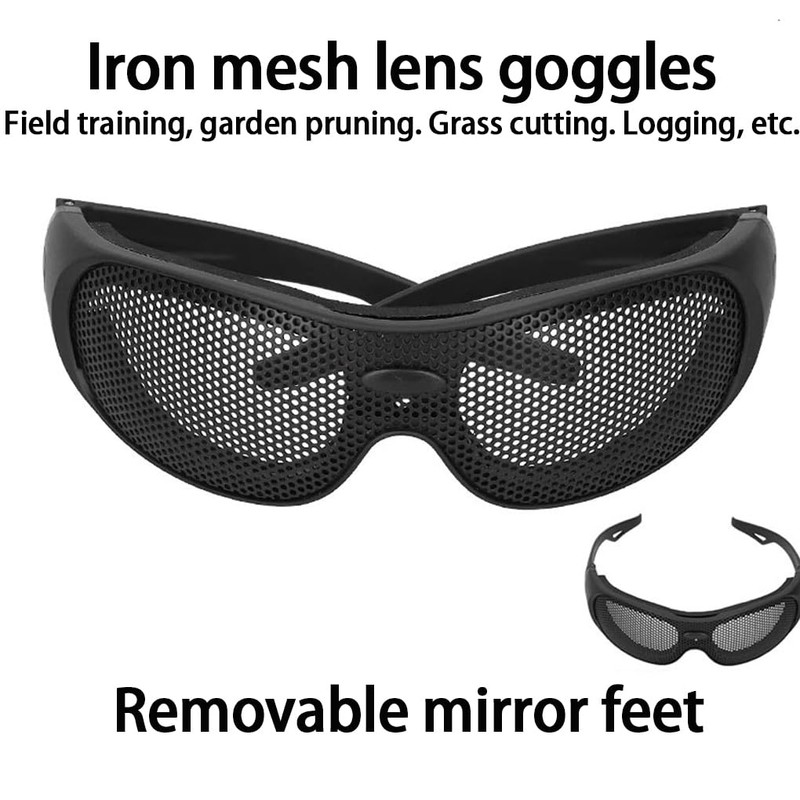 AIXXCUVQ Metal Mesh Safety Glasses Reliable Eye Safety For Outdoor