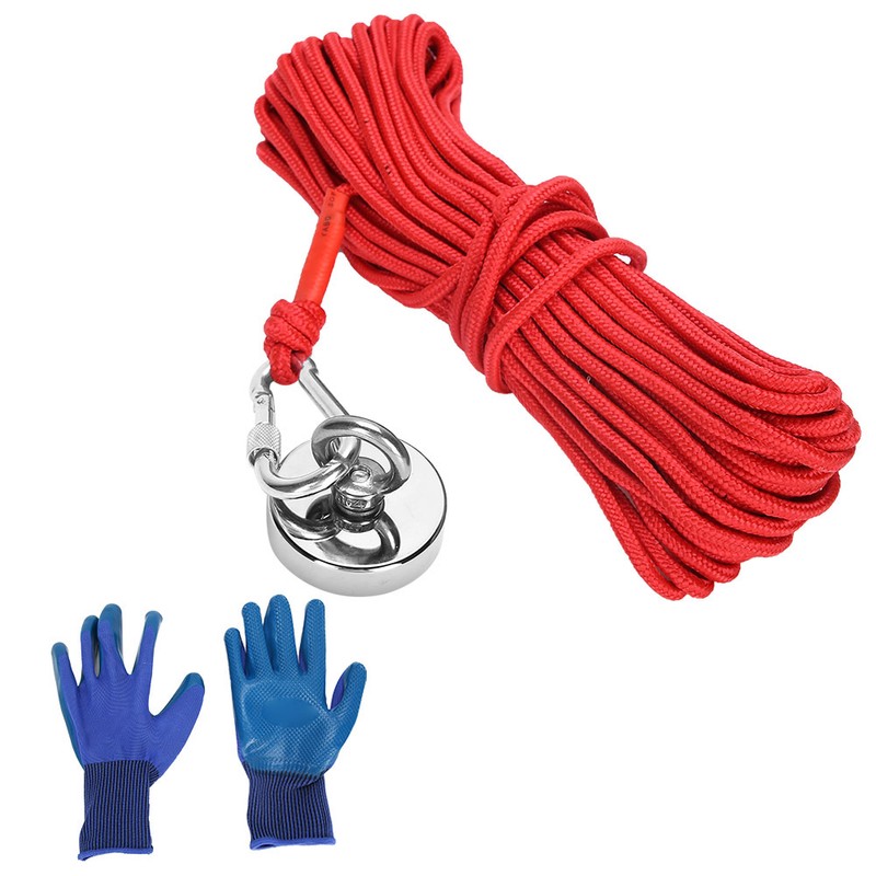 Strong Powerful Round Salvage Fishing Magnet with 20m Rope Kit