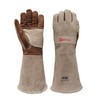 AOUCHI Cowhide BBQ Welding Gloves, Long Sleeve Fireproof and Heat