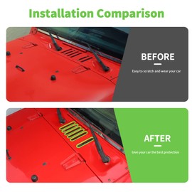 SQQP Hood Vent Cover Cowl Panel Vent Cover Trim, ABS Exterior Accessories for 2007-2018 Jeep Wrangler JK JKU 2/4-Door(Green)
