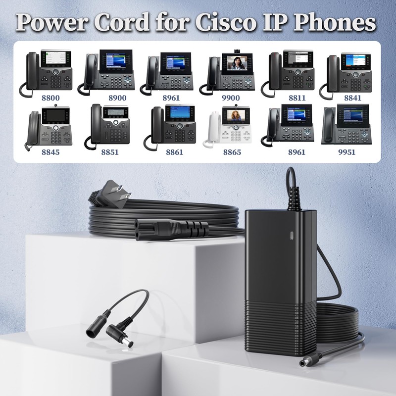 Charger for Cisco 8800 8900 8961 9900 Series IP Phones