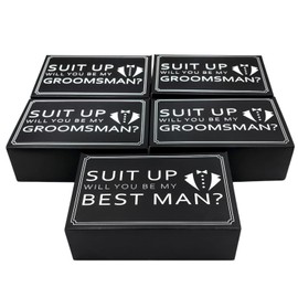Sai Creations Groomsmen Gift Box (5 Pack) | Groomsman Gift | Groomsmen Proposal Box (4 Groomsman Boxes, 1 Best Man)