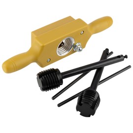 Tap and Die Set - 1-1/2 Inch Jig Dowel Thread Tap Kit Cuts Male and Female Wooden Threads with Two-Handed Thread Box, Bottoming Tap, Steel Cutters and Aluminum Wear Fittings by Kings County Tools