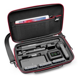 SYMIK Carrying Case for Insta360 X5, Anti-water Splash, Anti-shock Compact Travel Bag w/Shoulder Strap, Handy Handle and Pocket, Protective Storage Nylon Case for Insta 360 X5 Accessories (S320-XV2)