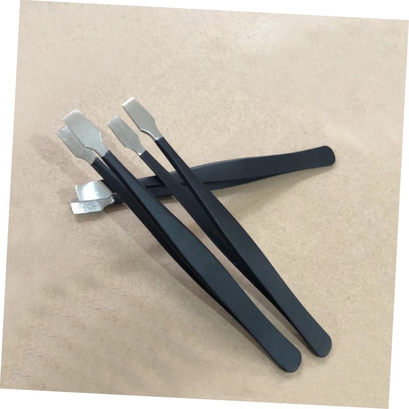 COHEALI 3pcs Stainless Steel Stamp Tweezers Precision Eyelash Assistant for