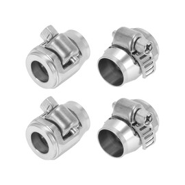 Hihaha AN4 Hose Finisher Clamp/Rubber Hoses End Finisher for Oil Fuel Tube/Durable Aluminum Alloy/4 Pcs Silver Tone