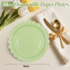 DHAIQC Pack of 50 Paper Plates, Green, 23 cm, Wavy