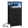 Fixwal Dressers for Bedroom Night Stand with Charging Station, Tall