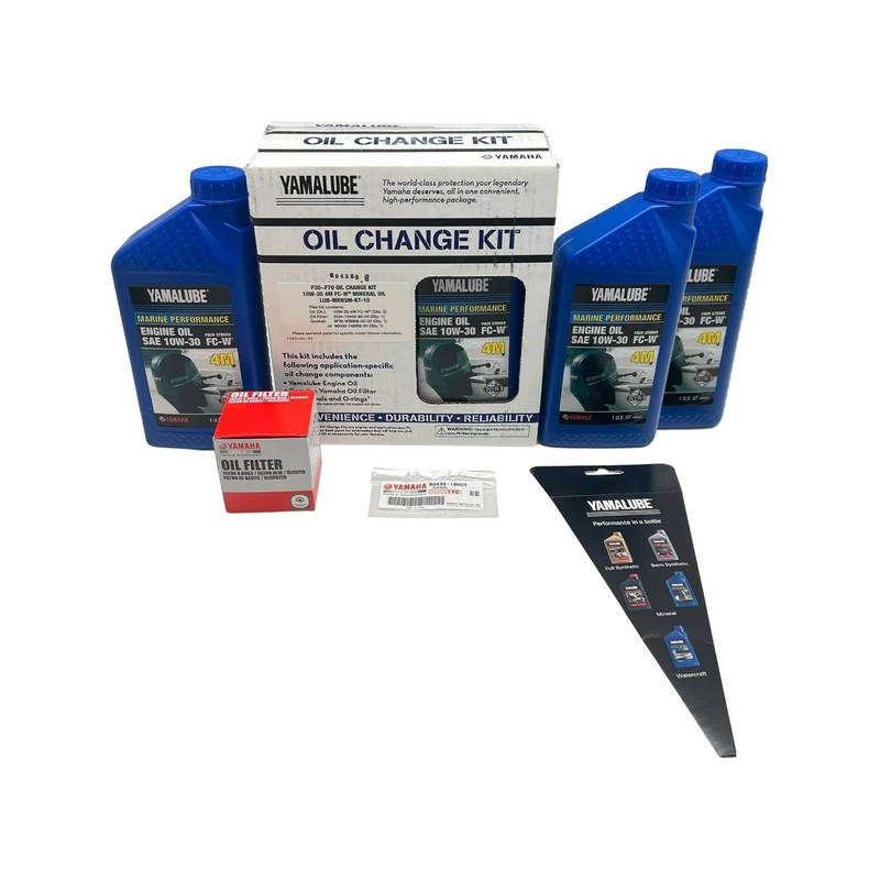 Yamaha Yamalube F30-F70 10W30 Oil Change Kit, #LUB-MRNSM-KT-10