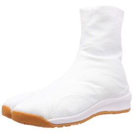 Nisshin Rubber Festival Tabi 9 Type Fengjin, Built-in Air Cushion, Goby Closure, White, 10.6 inches (27 cm), 3E, white