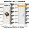 150 PCS White Screw Caps Plastic Hinged Screw Cover Caps,