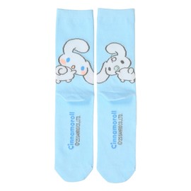 Sanrio 388947 Crew Length Socks, Cinnamoroll, 9.1 - 9.8 inches (23 - 25 cm)
