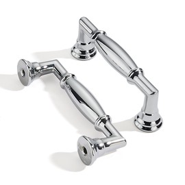 ZAUYX 2 Pack 3 Inch Hole Center Polished Chrome Cabinet pulls Solid Heavy Duty Cabinet Pull Cabinet Handles Kitchen Cabinet Hardware Vanity Handles Bathroom Cabinet pulls