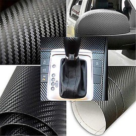 DIYAH 3D Black Carbon Fiber Film Twill Weave Vinyl Sheet Roll Wrap DIY Decals with Hand Tools (96" X 59" / 8 FT X 4.9 FT)