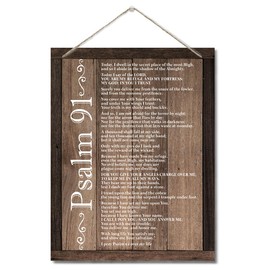 Inspirational Wood Art Signs, Psalms 91 Wall Sign, Hanging Printed Wall Plaque Wood Signs, Bible Verse Print, Christian Scripture for The Home or Office Decor, Christian Wall Decor 10 X 7.8 inch G
