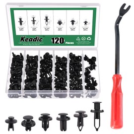 Keadic 120pcs Nylon Car Bracket Assortment 6.3mm 8mm 9mm 10mm Door Panel Fender Clips Fasteners Car Bumper Rivets Compatible with GM