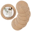 RUNTIVAN Round Woven Placemats Set of 6, Natural Water Hyacinth