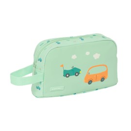 Safta PREESCOLAR COCHES Breakfast Bag Thermos Flask, Recyclable Fabric, Portable, Quality and Maximum Resistance for Meals, Recreation, 21.5 x 6.5 x 12 cm, Water Green, Sea Green, Green (sea green),