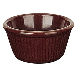 Yanco NC-509C Fluted Ramekin, 2 oz Capacity, 1.25" Height, 2.75" Diameter, Melamine, Chocolate Color, Pack of 72