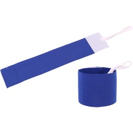 HODASHI 1 Pc Squad Armbands Elastic Non-Slip Adjustable Arm Band Neon Colored Adhesive Armband for Soccer Football Training Team Sports Supplies Hand andArm Pads (Blue)