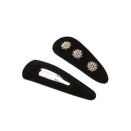 Vingtaine H7844-B Hair Clips, Patched Fasteners, Set of 2, Bijou, Classic, Velour, Elegant, Simple, Hair Accessory, Cute, Gift, Present