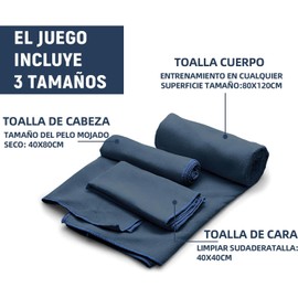 Toalla Microfibra Secado Rápido 3 Pack, Toalla Natacion Super Absorbente Toalla Gym de Baño Suave y Ligero para Natacion,Toalla de Viaje Ligera y Portatil para Natacion,Deporte,Baño,Viajes,Azul Oscuro