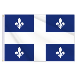 12x18 Inch Quebec Flag,30x45 cm Nautical Canada Province Quebec Flag,Small Tiny Double Durable 150D Thick Polyester Decorations with 2 Brass Grommet