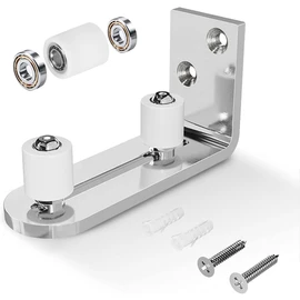 Niciksty Floor Guide Sliding Door Adjustable Floor Roller Guide with Screws, Floor Guide Sliding Door Floor Guide for Wall/Door Bottom, Silver