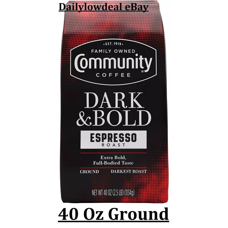 Community Coffee Espresso Roast Ground Coffee, Dark and Bold 40