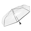 Clear Automatic Foldable Umbrella 8 Ribs 3 Folding Black Edging