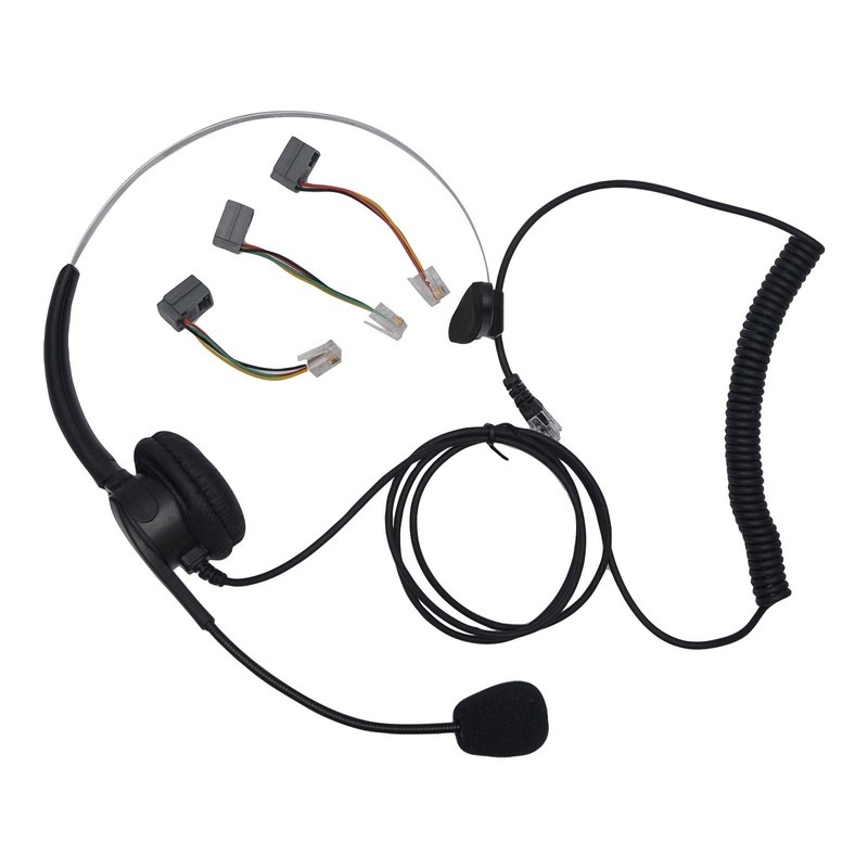 BE-TOOL Cuffie telefoniche con microfono, cuffie fisse con jack RJ11,