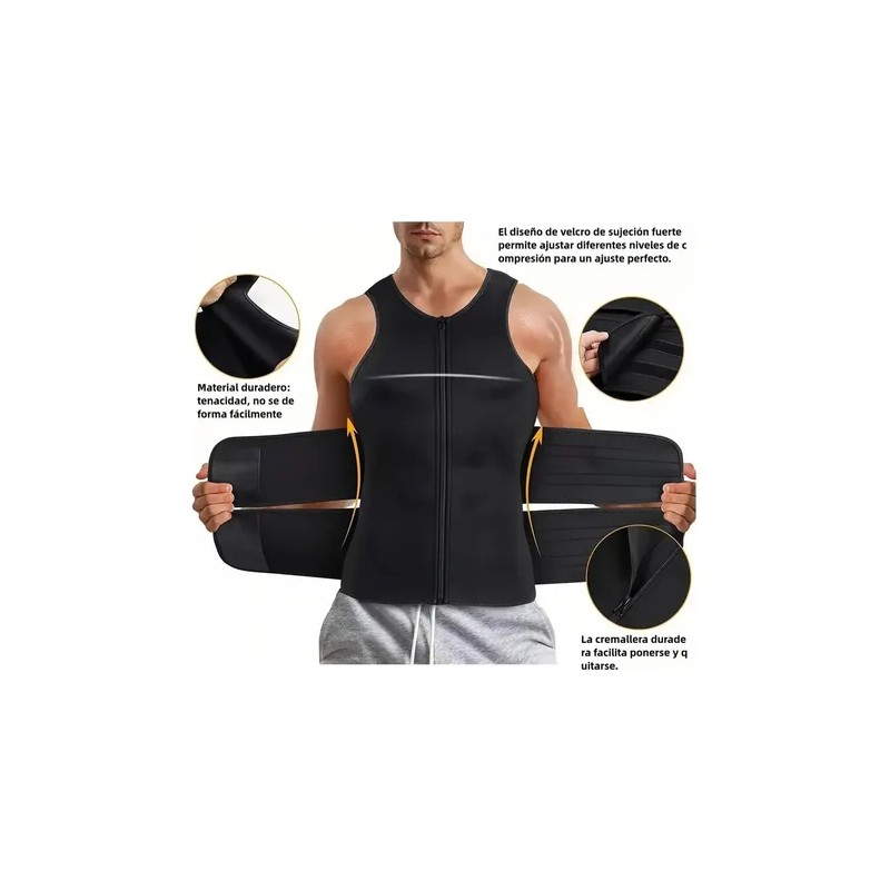 Faja Deportiva Gym Quema Grasa Corrector De Postura Negro Xxl