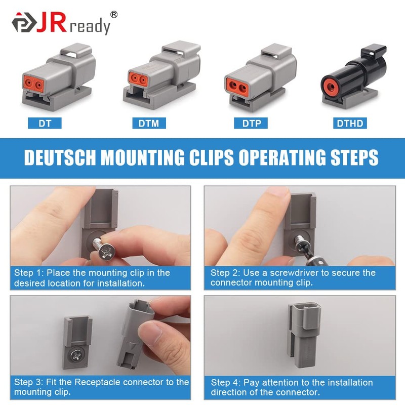 JRready ST6328-4 Pin Way Deutsch DT Series Connector 5 Kit,14-20