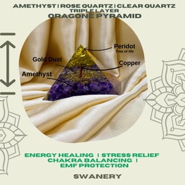 Handmade Orgone Pyramid for Positive Energy, Crystal Sphere Pyramid, Protection Crystals Energy Generator for Stress Reduce Healing Meditation Attract Wealth (Tree of Life Energy Pyramid peridot)